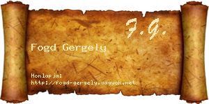 Fogd Gergely névjegykártya